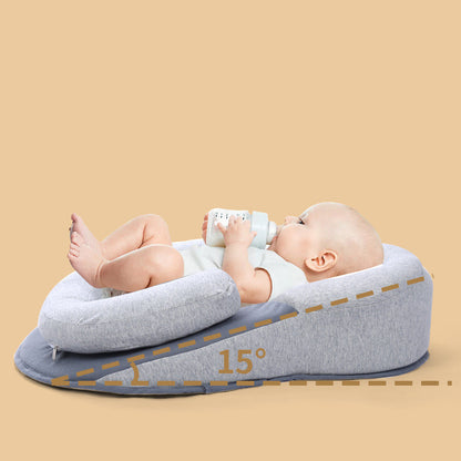 Oreiller pour nouveau-né, coussin en coton sûr pour bébé, empêche la forme de la tête plate du nourrisson, Pod de sommeil Anti-roulis, nid de berceau, literie d'alimentation