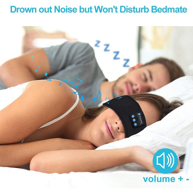 Drahtlose Bluetooth-Kopfhörer zum Schlafen, Stirnband, dünn, weich, elastisch, bequem, Musik-Ohrhörer, Augenmaske für Seitenschläfer-Sportarten