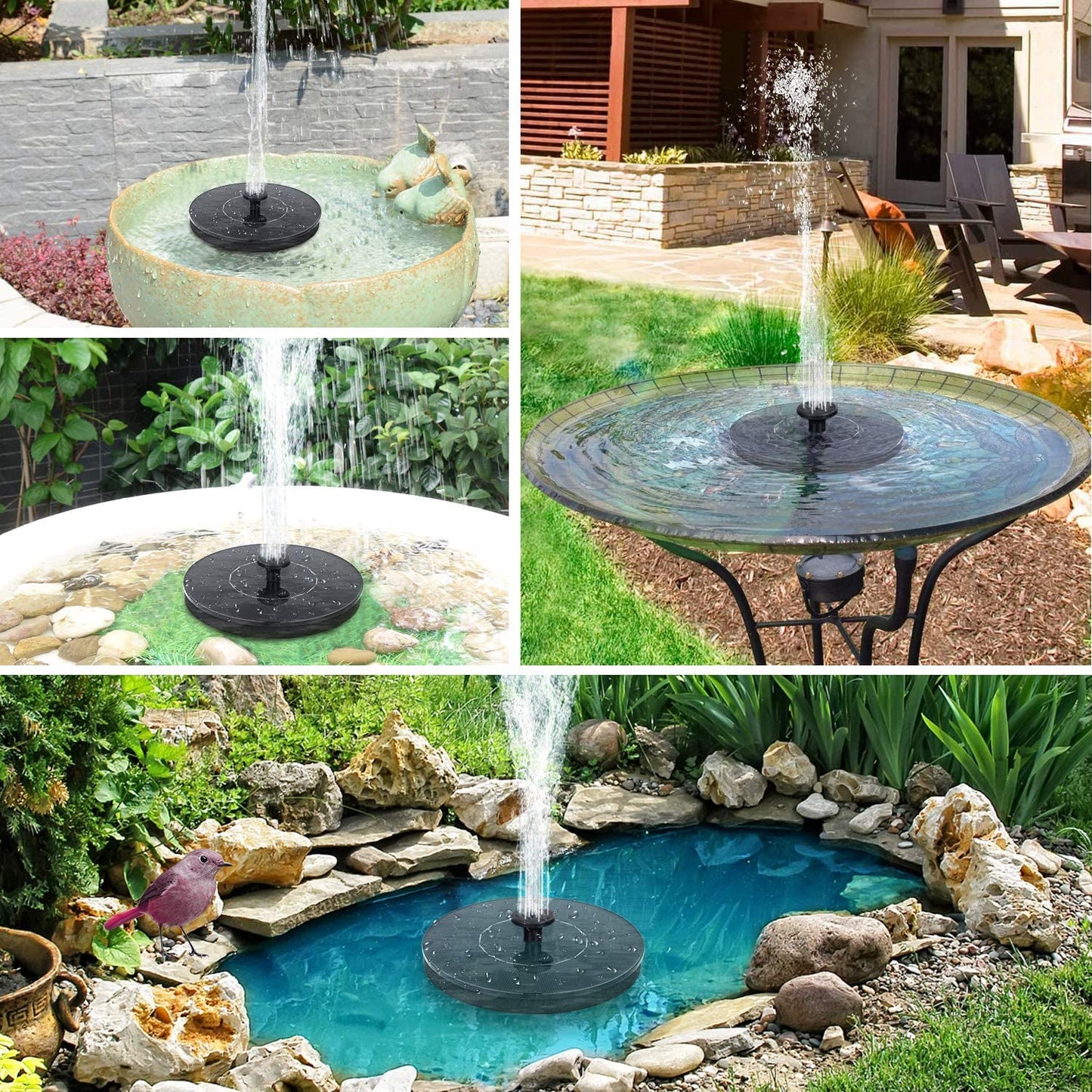 Automatic Outdoor Water Spray Pump Landscaping Decoration Small Holiday Courtyard Solar Fountain