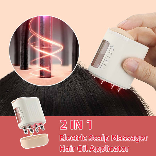 2 in 1 elektrisches Kopfhautmassagegerät und Haaröl-Applikator Haarmassagegerät Kopfhaut-Applikatorbürste für Haarbehandlungswachstum