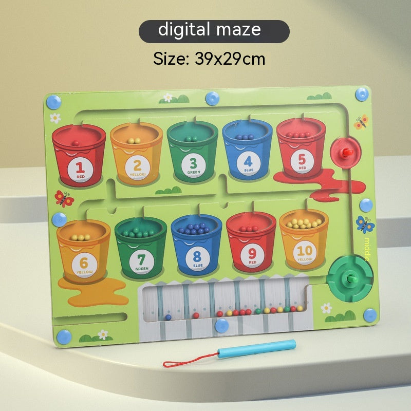 Magnetic Color Digital Maze Wooden Puzzle