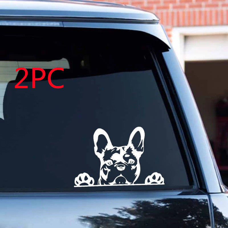 2PC Auto Aufkleber Hund Muster Aufkleber Tier Reflektierende Auto Aufkleber Hinten Fenster Glas Kratz Aufkleber