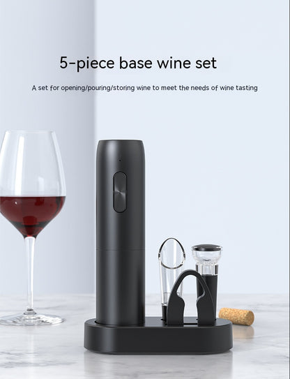 Ouvre-bouteille électrique de vin rouge, Rechargeable par USB, Base de stockage pour cadeau d'affaires, célébration d'anniversaire